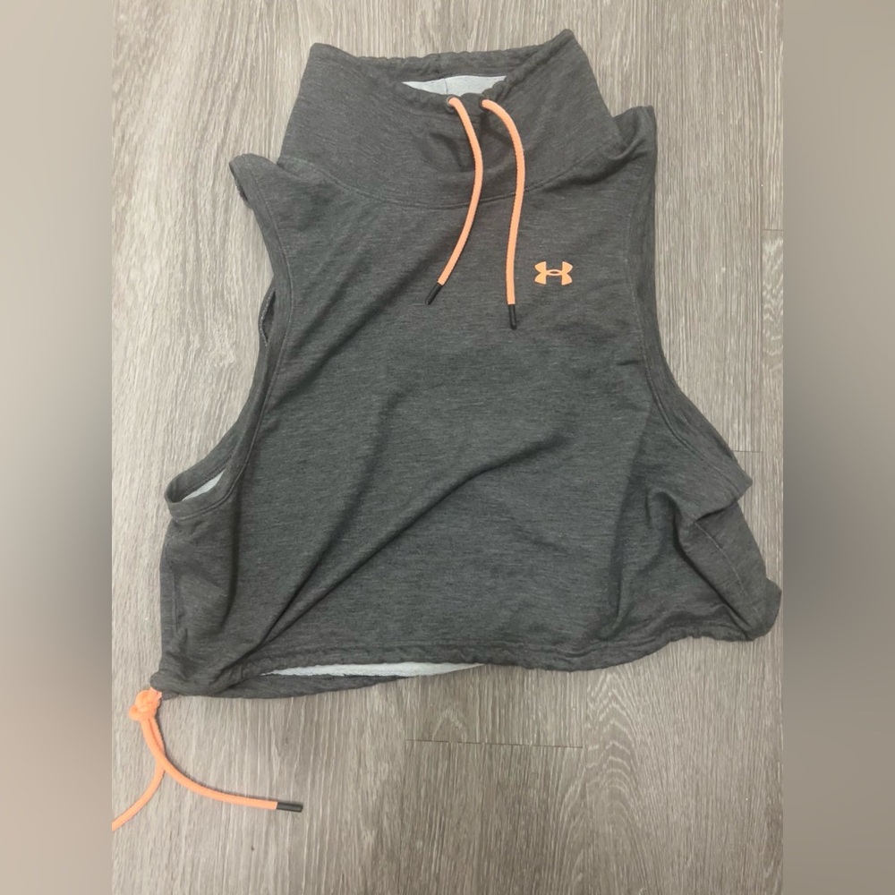 Under Armour Women's Charcoal Tank Top with Orange Accents - Picture 2 of 7